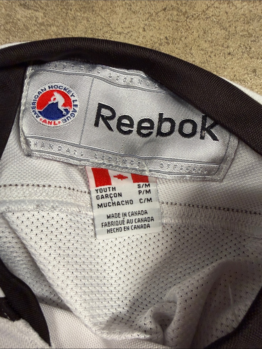 Reebok Hershey Bears White and Brown Youth Hockey Jersey - Picture 4 of 4